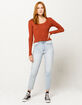 FULL TILT Essentials Brushed Ribbed Rust Womens Top image number 4