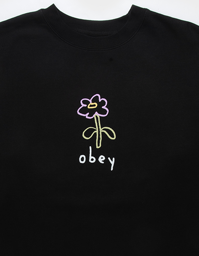OBEY Cartoon Flower Mens Crewneck Sweatshirt image number 2