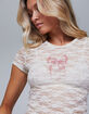 RSQ Womens Lace Bow Baby Tee image number 2