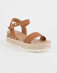 SODA Clip Tan Womens Espadrille Flatform Sandals image number 1