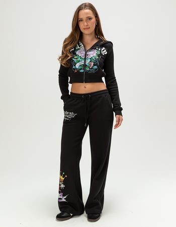 ED HARDY Ice Flower Womens Rhinestone Sweatpants Primary Image
