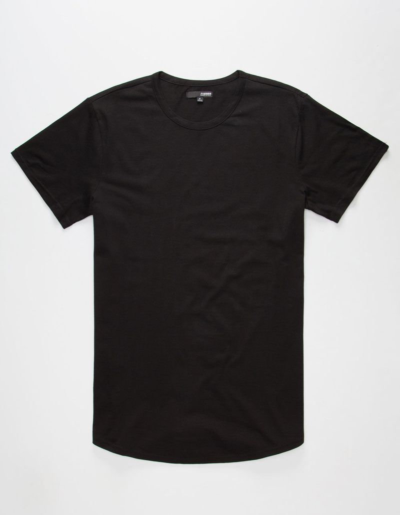 ELWOOD Curved Hem Black Mens Tall Tee image number 0