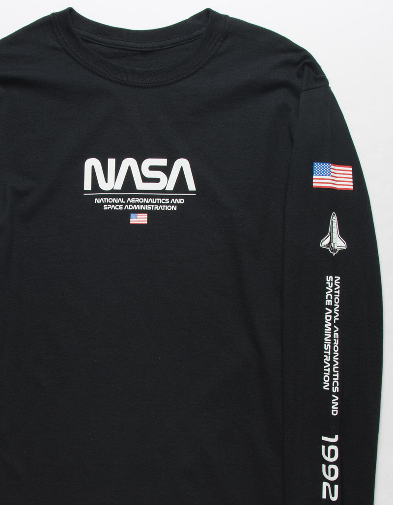 NEON RIOT NASA Center Flag Mens T-Shirt image number 1