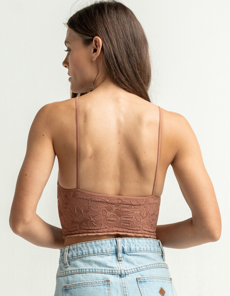 FREE PEOPLE Chloe Seamless Longline Brown Bralette image number 2