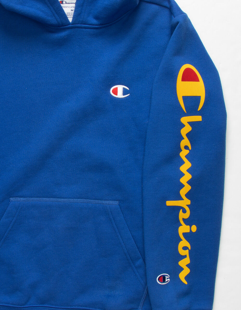 CHAMPION Flock Script Royal Boys Hoodie image number 2