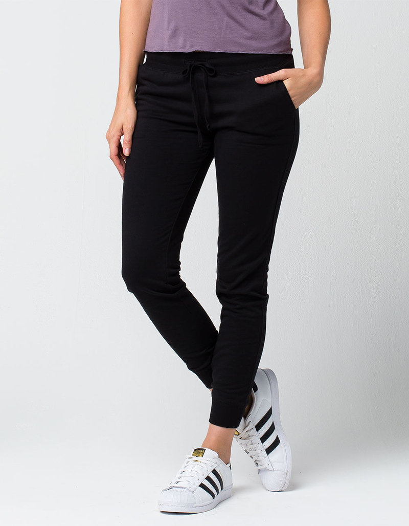 FULL TILT Essential Solid Fleece Womens Jogger Pants image number 0