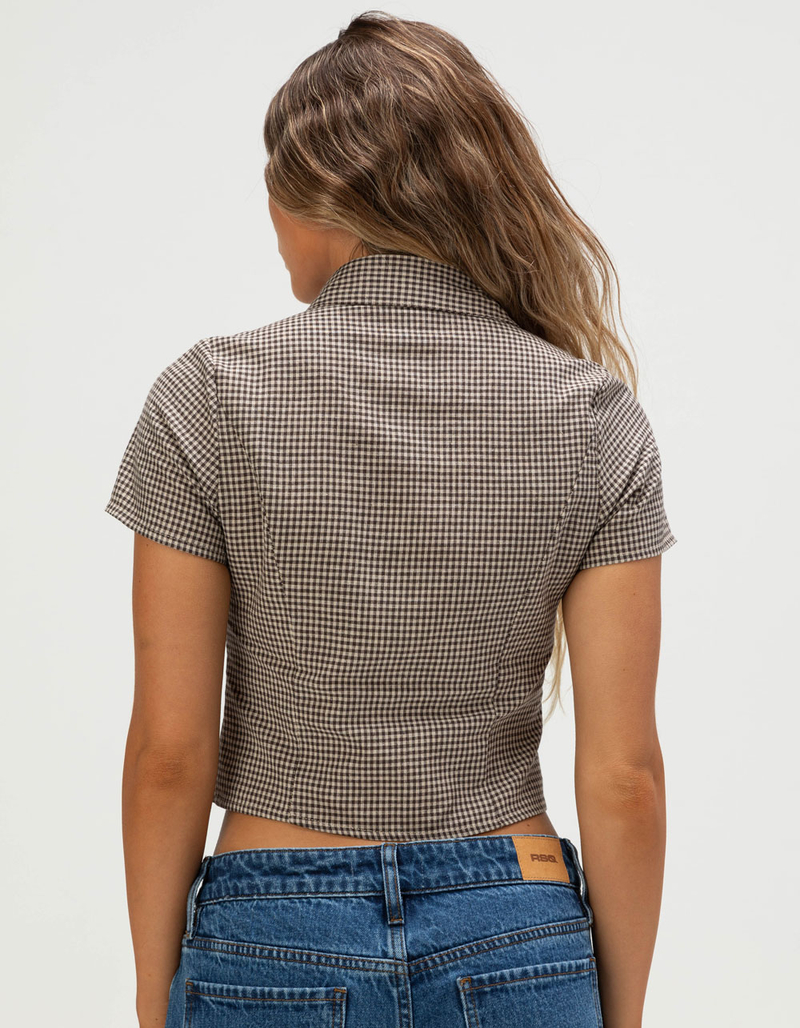 NECTAR CLOTHING Womens Button Up Woven Top image number 3