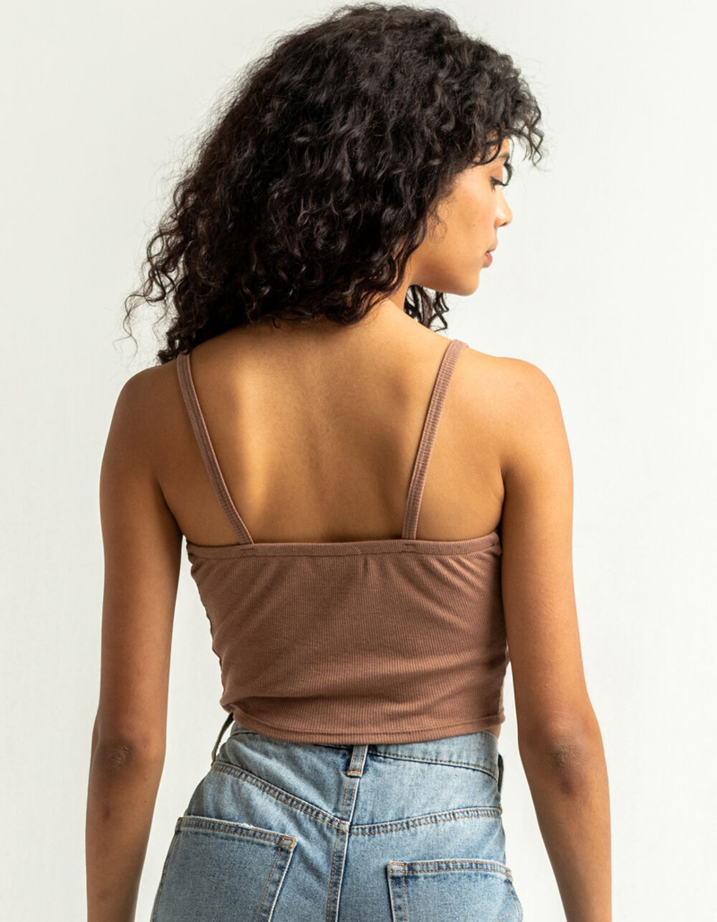 SKY AND SPARROW Cinch Front Womens Brown Cami image number 2
