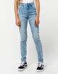 RSQ LA Super High Rise Light Wash Girls Skinny Jeans image number 3