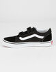VANS Old Skool V Juniors Black & True White Velcro Shoes image number 4