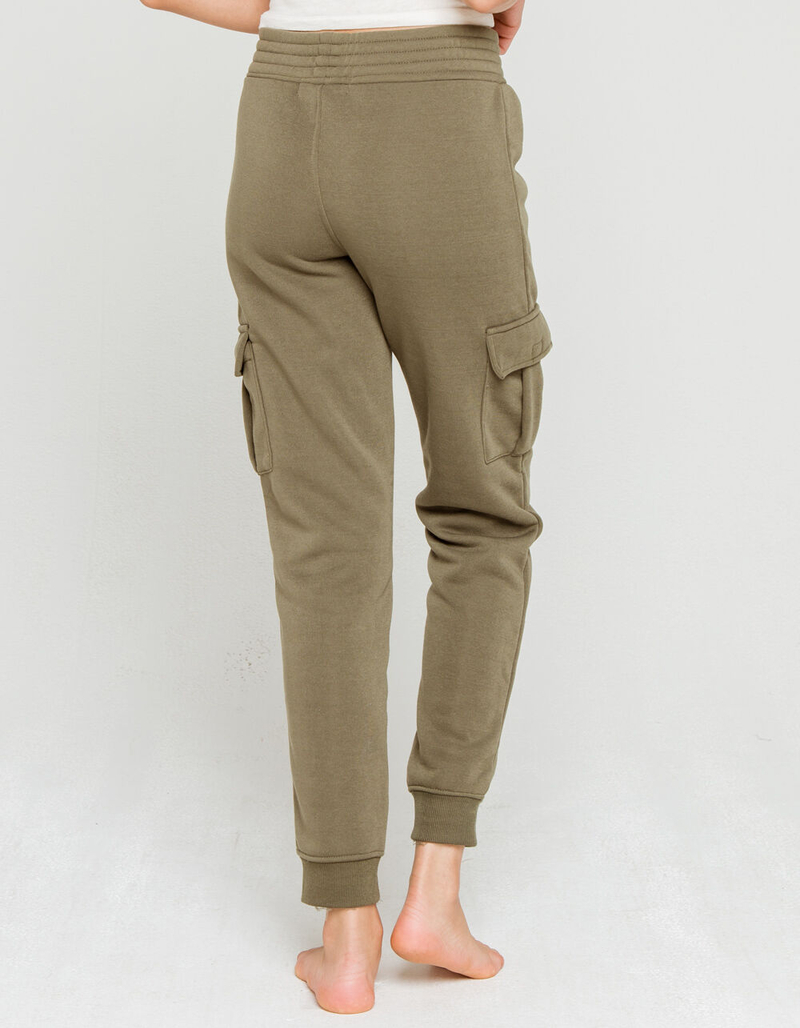 FULL CIRCLE TRENDS Cargo Womens Olive Jogger Sweatpants image number 2