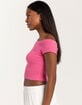 FULL TILT Off The Shoulder Rib Womens Top image number 3