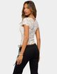 EDIKTED Elza Scalloped Sheer Lace Top image number 3