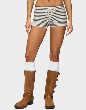 EDIKTED Lillian Striped Knit Shorts Primary Image