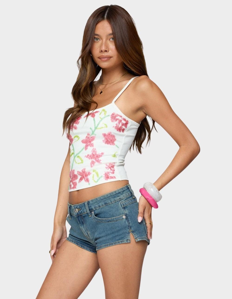 EDIKTED Beaded Floral Embroidered Tank Top image number 4