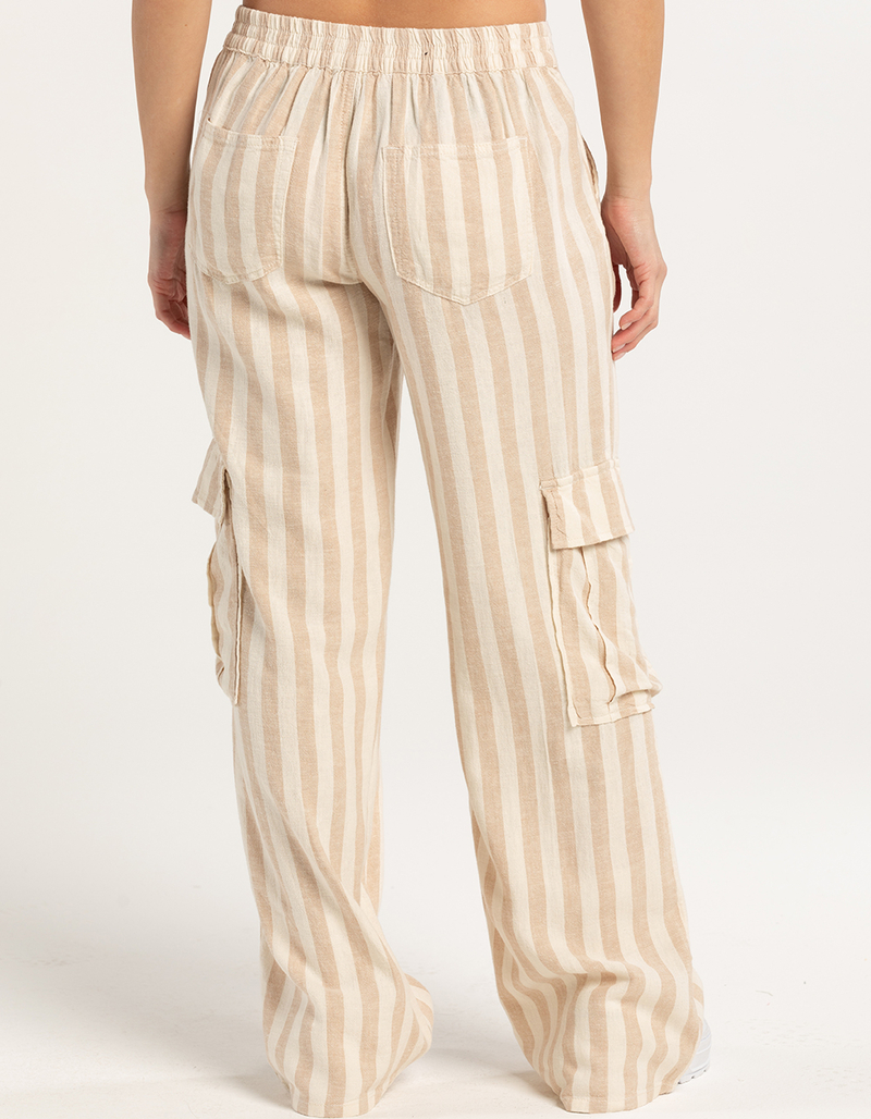 RSQ Womens Stripe Linen Carpenter Pants image number 3