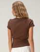 FULL TILT Rhinestone Flower Womens Baby Tee image number 4