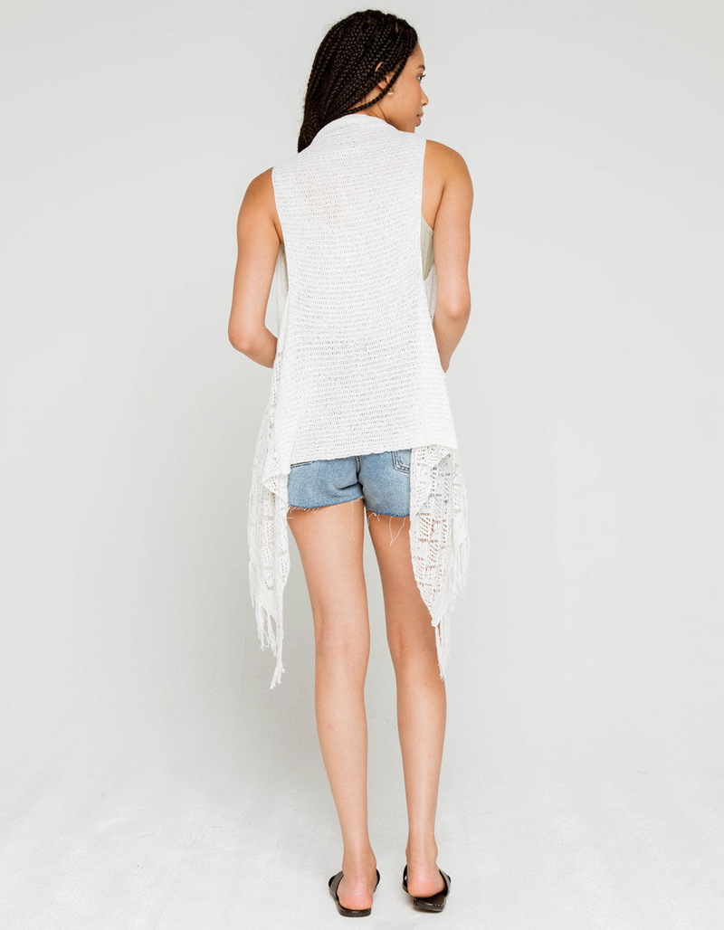 FULL TILT Open Weave Womens Fringe Vest image number 2