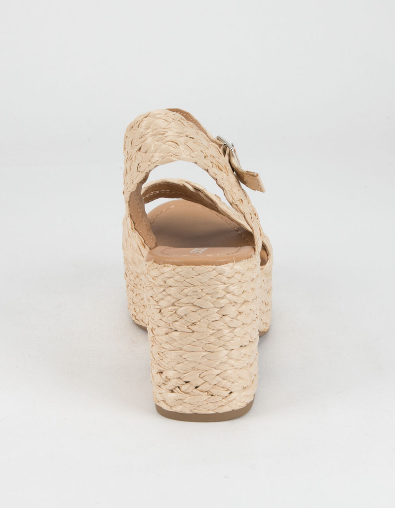SODA Raffia Crisscross Womens Platform Sandals image number 3