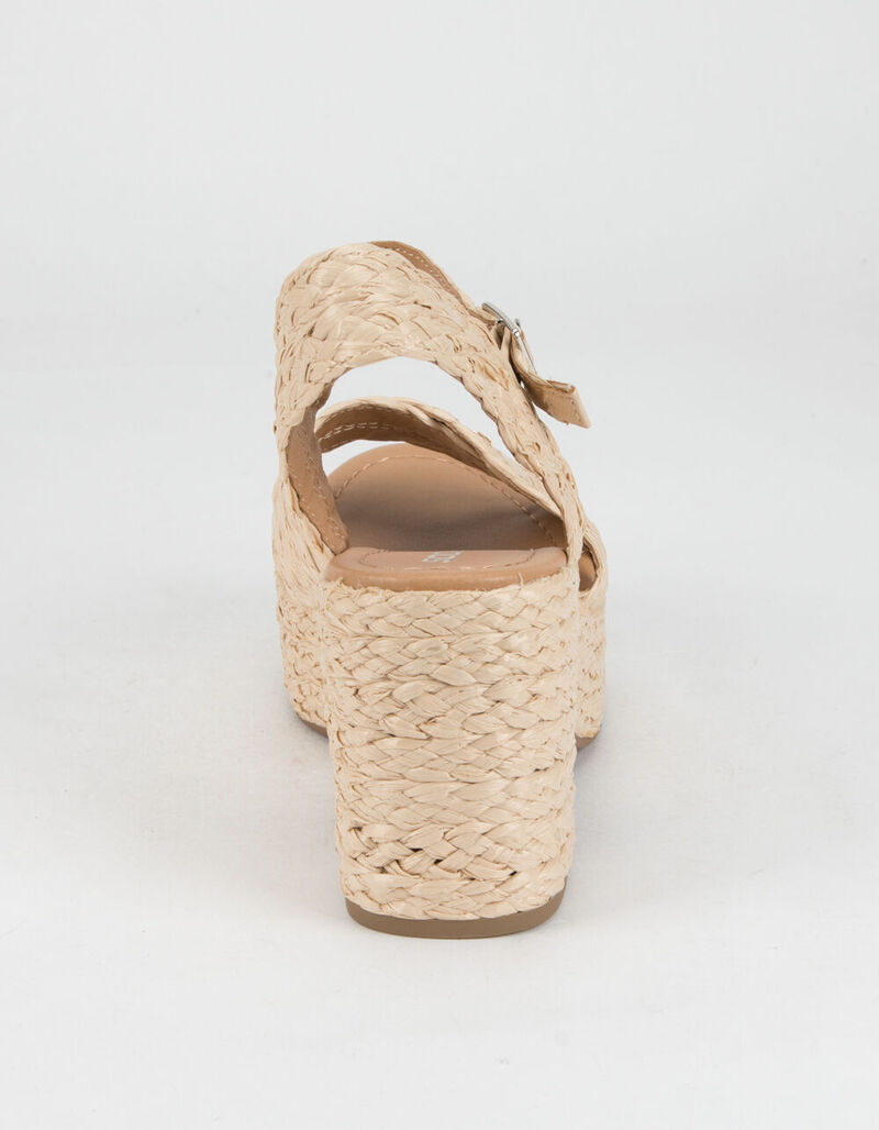 SODA Raffia Crisscross Womens Platform Sandals - NATUR - 366340423