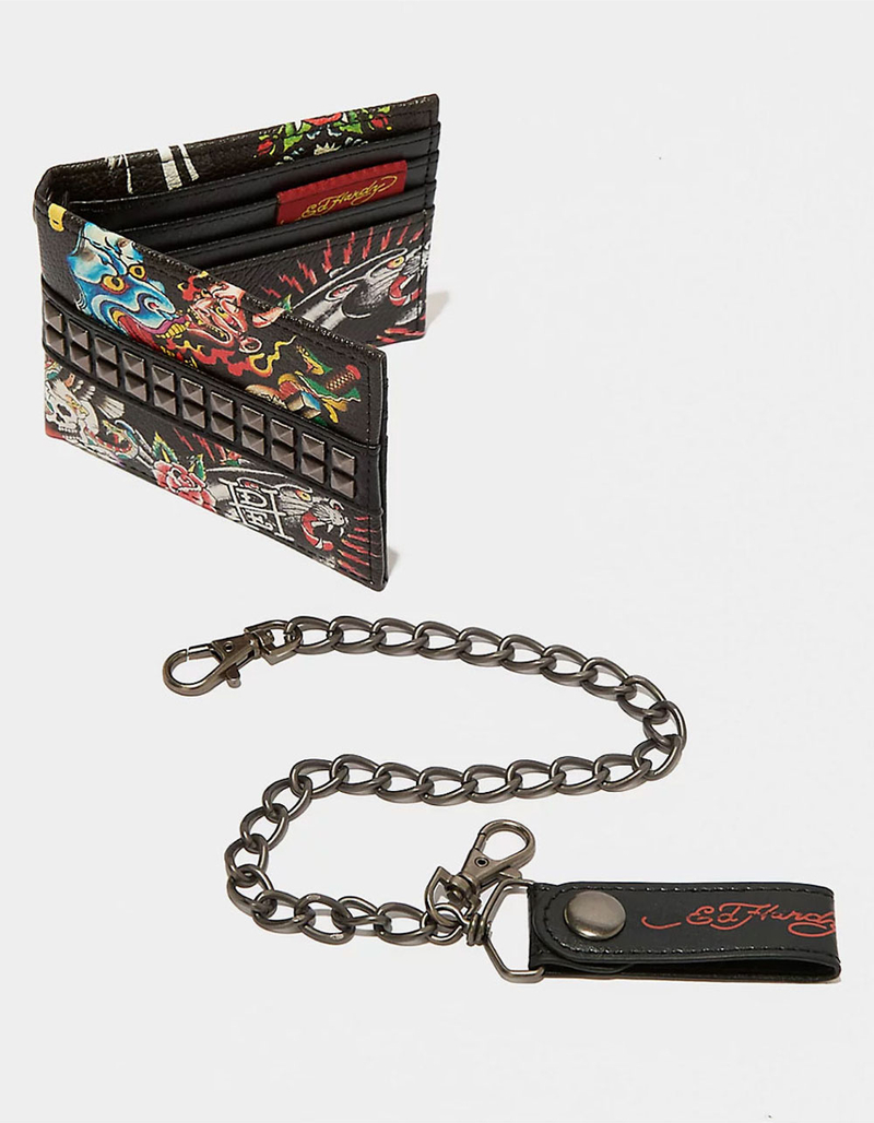 ED HARDY Stud Chain Wallet image number 1