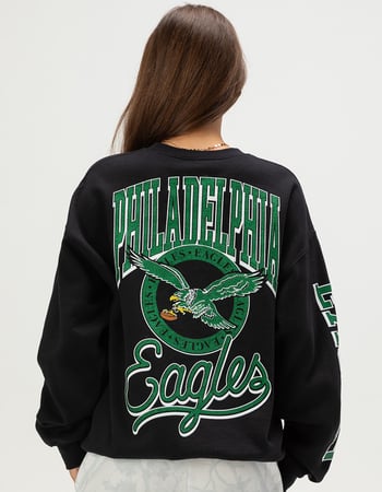 JUNK FOOD Philadelphia Eagles Glitter Womens Crewneck Sweatshirt Primary Image