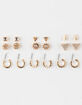 FULL TILT 9 Pairs Rhinestone/Hoop Earrings image number 1