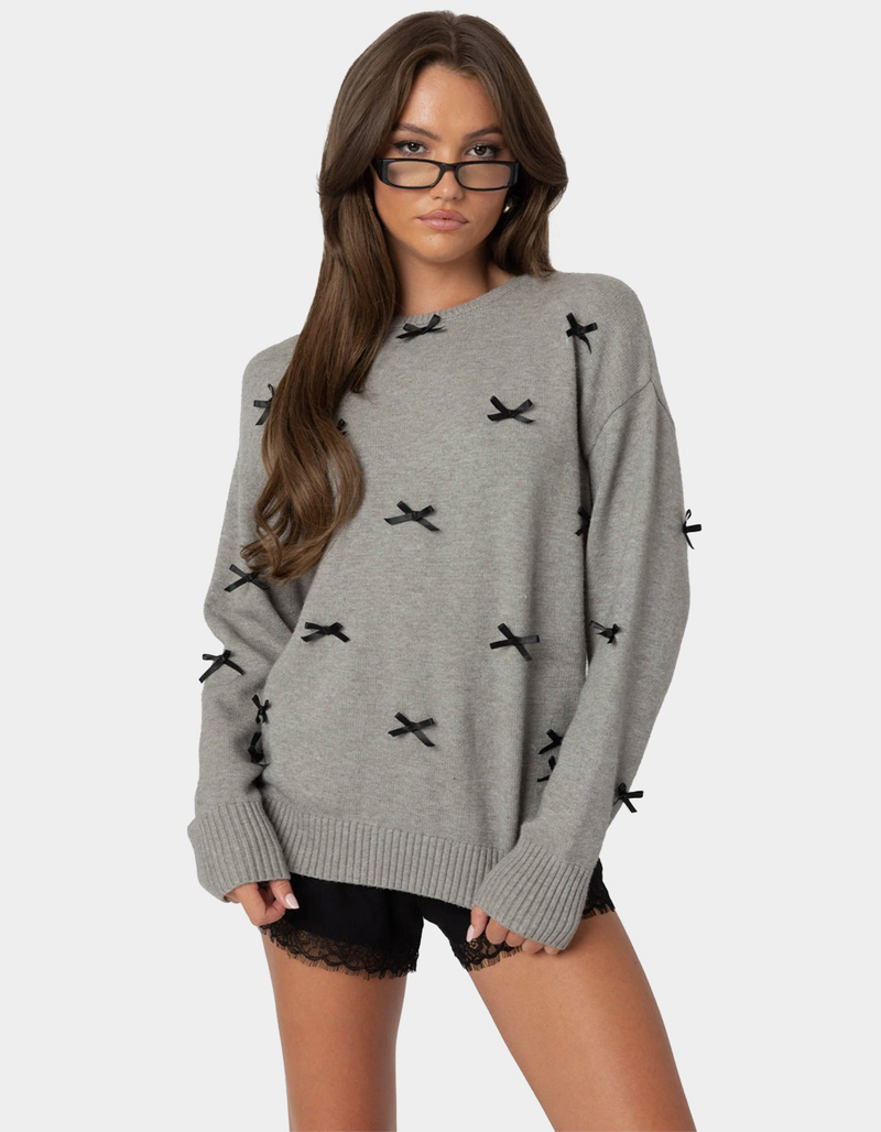 EDIKTED Satin Bow Oversized Sweater image number 0