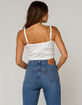 HEART + HIPS Pointelle Womens White Crop Cami image number 3