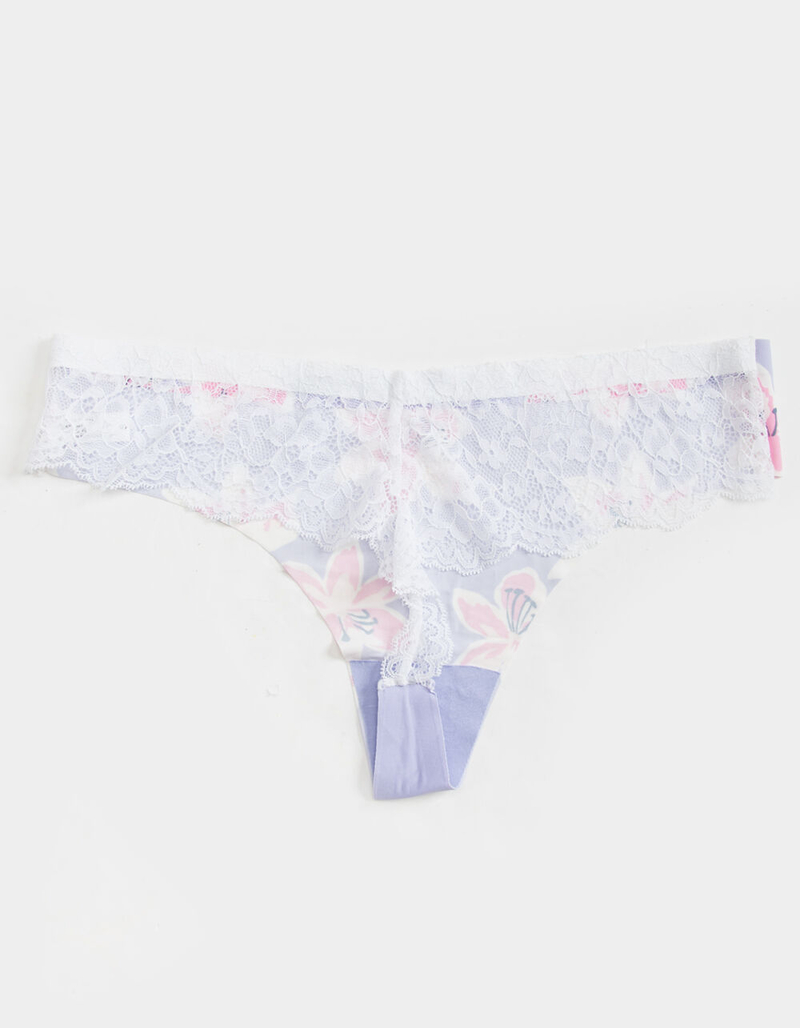 FULL TILT Lasercut Lace Back Floral Thong image number 1