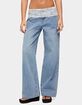 EDIKTED Lacey Foldover Low Rise Baggy Jeans image number 1
