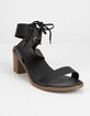 WILD DIVA Lace Up Block Black Womens Heeled Sandals image number 1