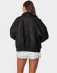 EDIKTED Cargo Faux Leather Bomber Jacket image number 5