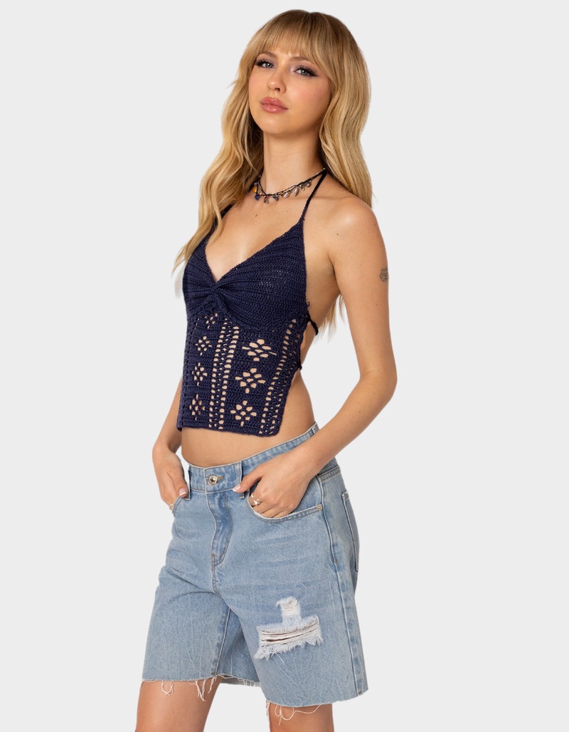 EDIKTED Jada Open Back Crochet Top image number 2