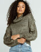 FULL TILT Marled Cowl Neck Womens Olive Sweater image number 1