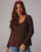RSQ Womens Long Sleeve Babydoll Top image number 1