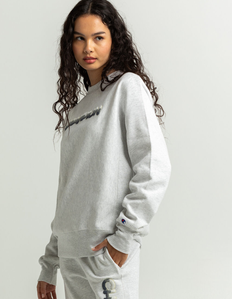 CHAMPION Felt Logo Crew Womens Sweatshirt image number 1