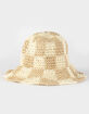 Straw Checkered Womens Bucket Hat image number 2