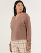 SKY & SPARROW Split Neck Womens Thermal Pajama Top image number 6