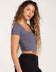 FULL TILT Seamless Square Neck Womens Crop Top image number 2