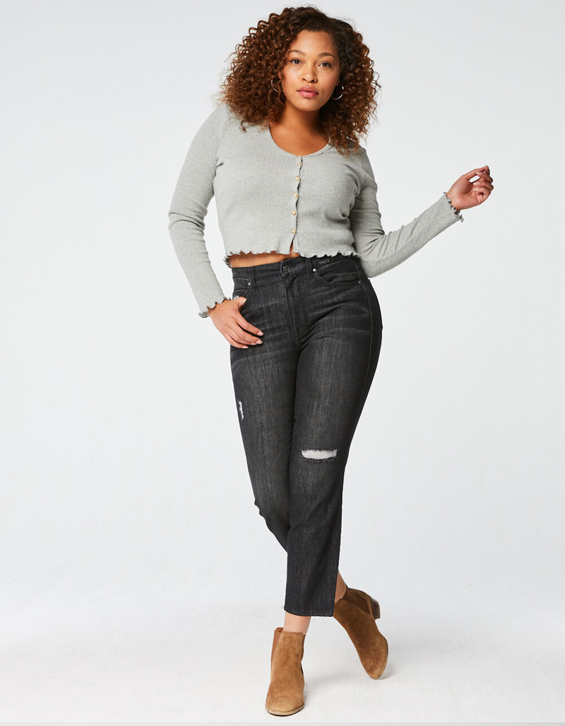 RSQ Vintage Mom Womens Wash Black Ripped Jeans image number 4