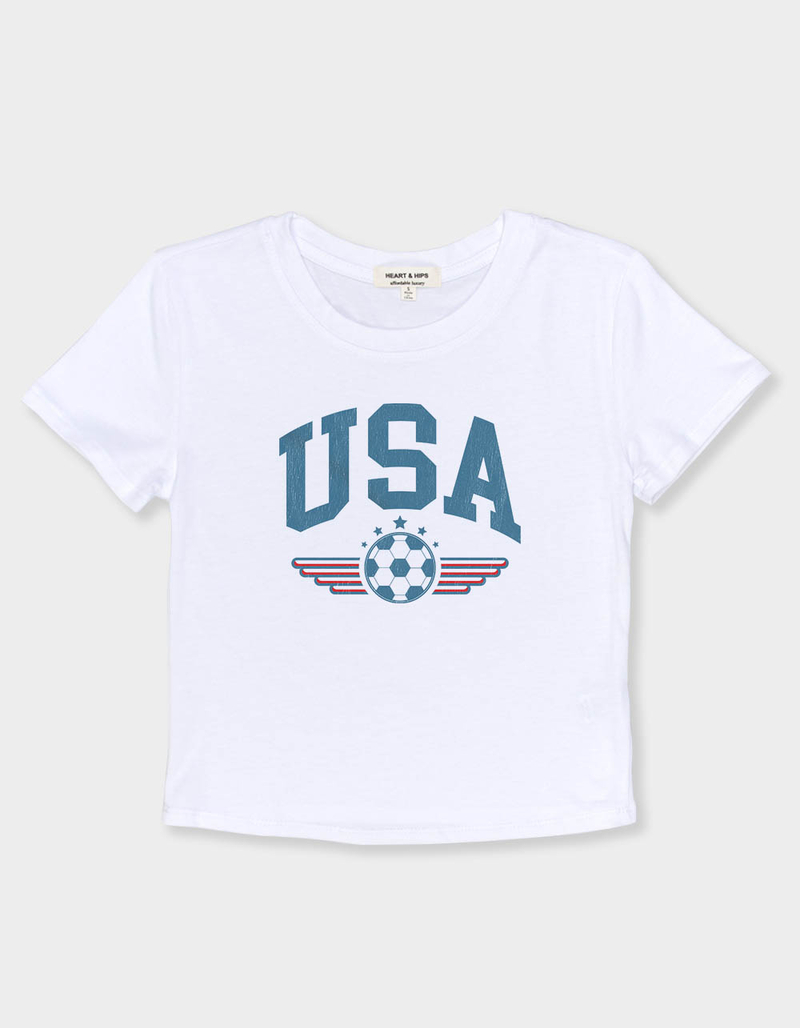 SOCCER USA Wings Womens Baby Tee image number 1