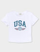 SOCCER USA Wings Womens Baby Tee image number 2
