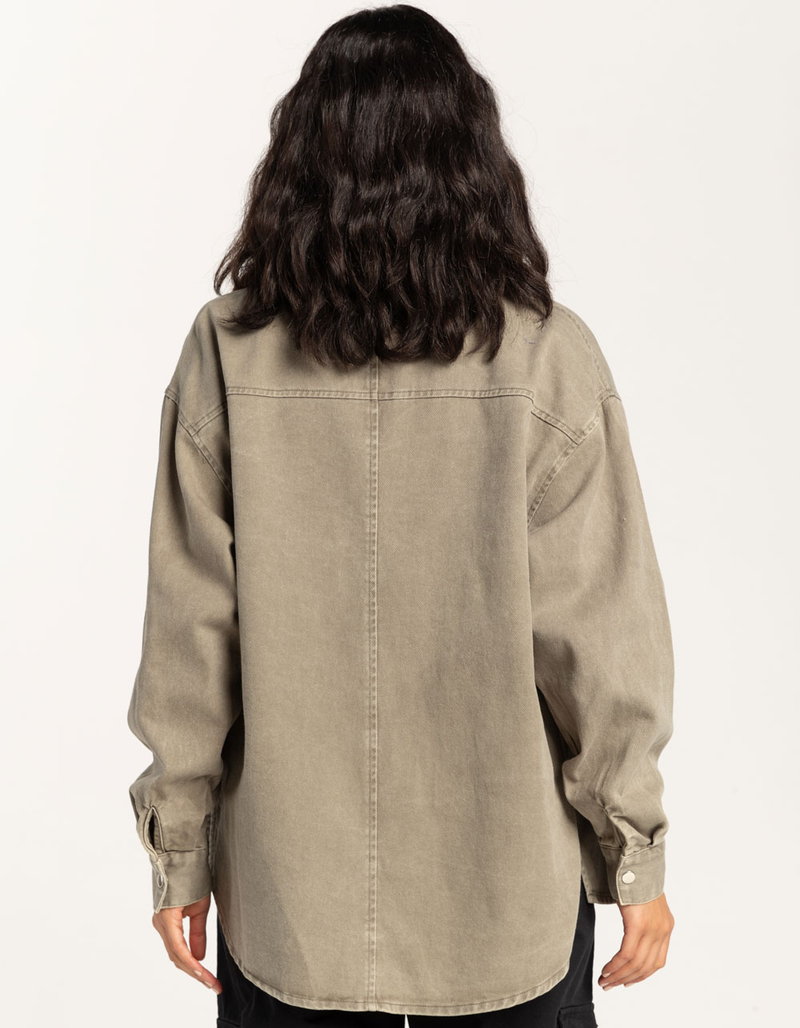 FULL TILT Washed Denim Womens Shacket image number 3