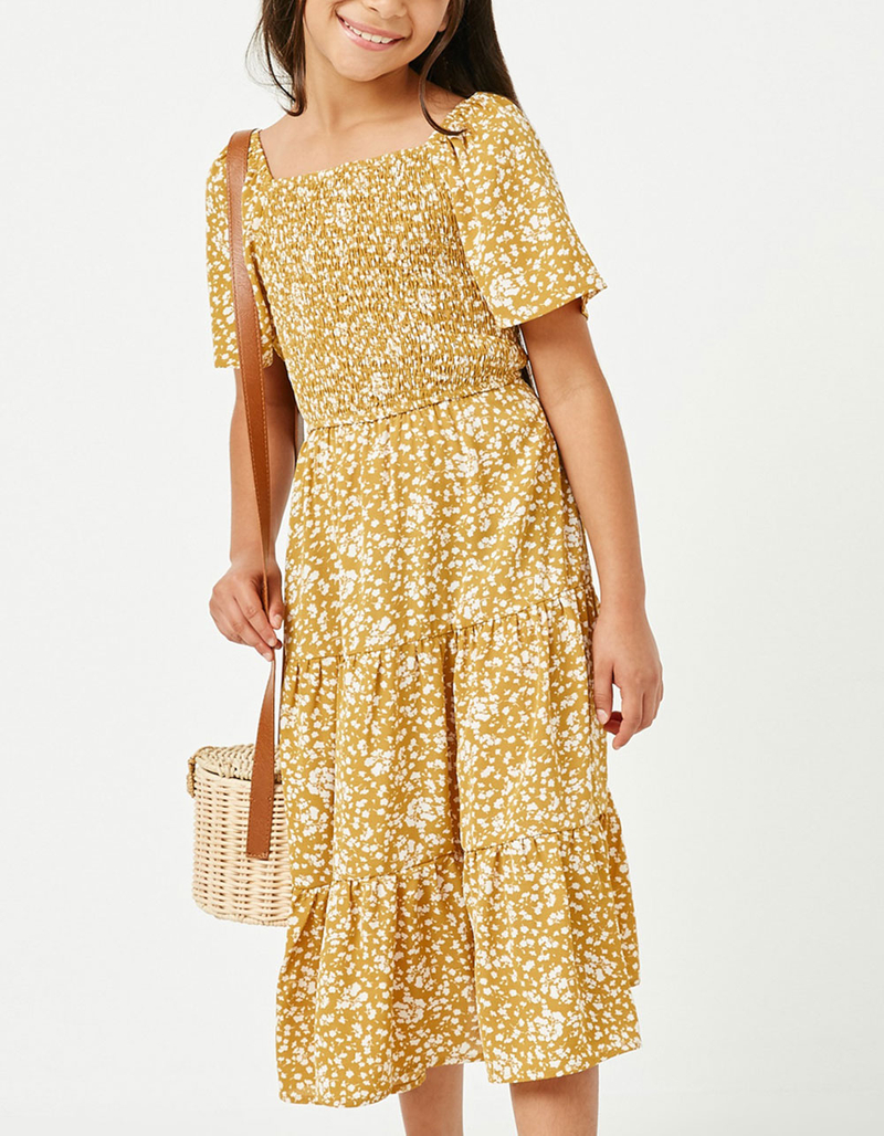 HAYDEN Floral Smock Girls Midi Dress image number 2