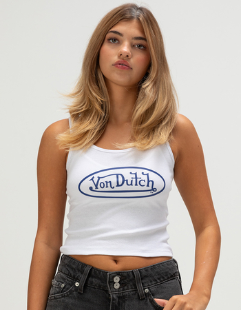 VON DUTCH Logo Womens Rib Tank Top Primary Image