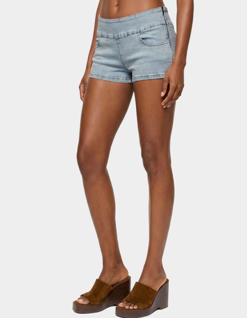 EDIKTED Zaida Stretchy Denim Micro Shorts image number 1