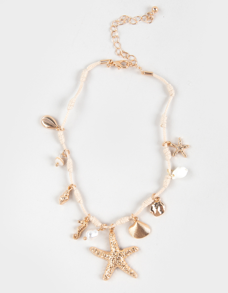 FULL TILT Starfish/Shell Charm Anklet image number 3