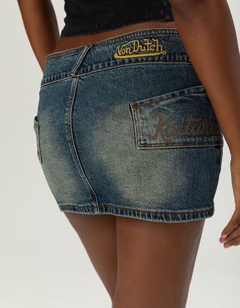 VON DUTCH Womens Low Rise Micro Mini Skirt Alternative Image