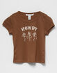 FULL TILT Western Skeleton Girls Baby Tee image number 1